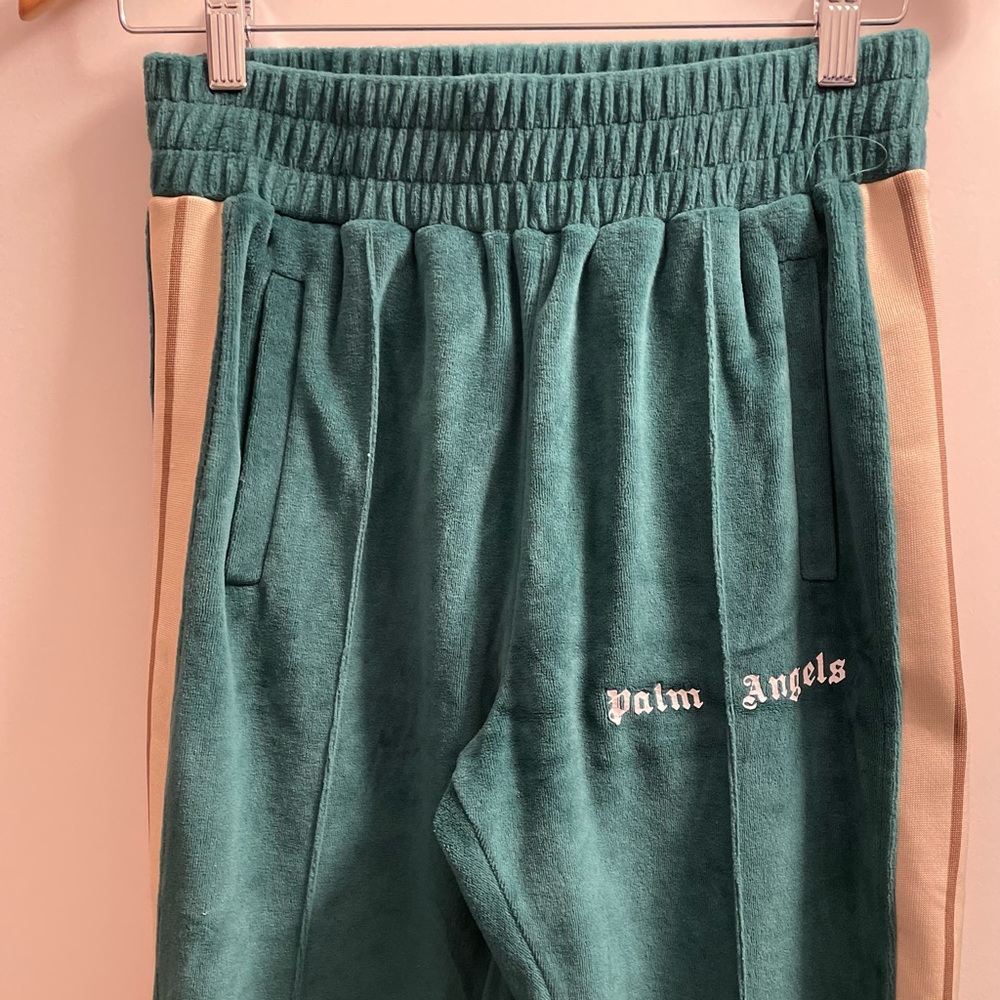 Palm Angels velour Green sweat pants